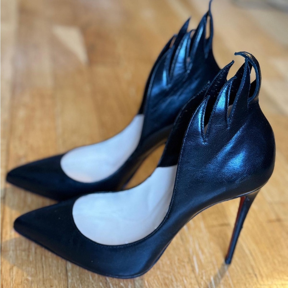 Christian Louboutin Black Heels with Dramatic Design